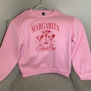 SHEIN Pink Margarita Crewneck Sweatshirt